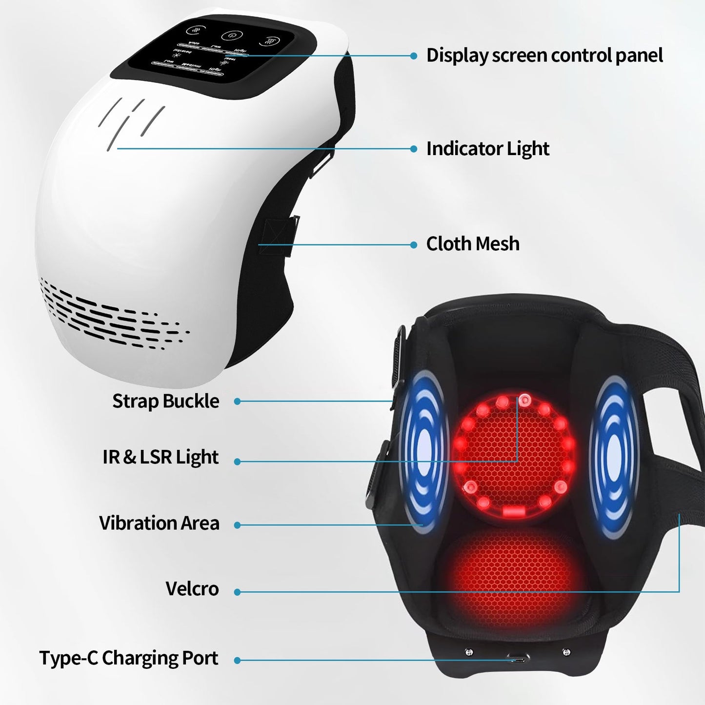 Smart Electric Knee Massager with Infrared Therapy